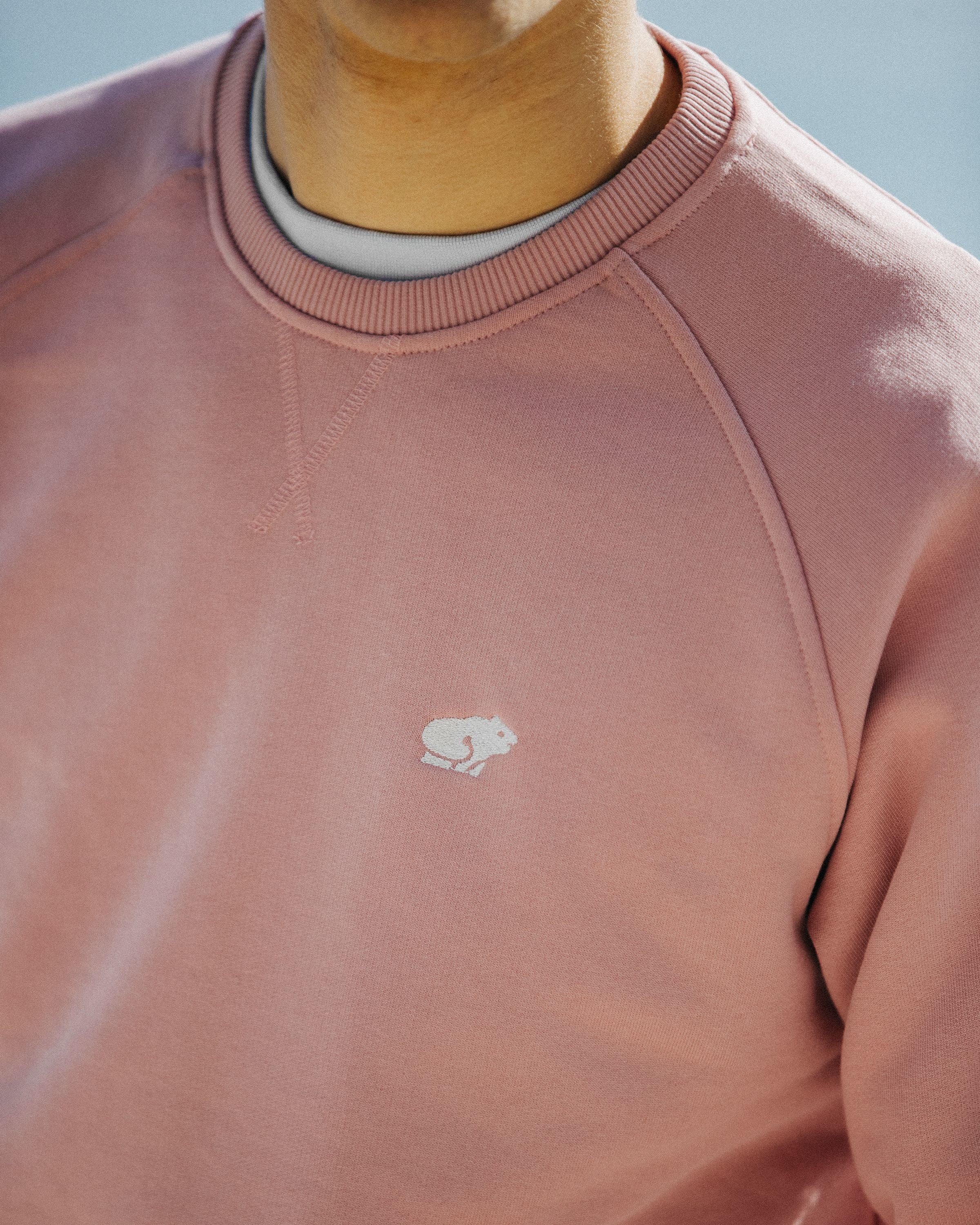 CLASSIC CHEST LOGO SWEATSHIRT - ROSE TAN / LILY WHITE - Image 7