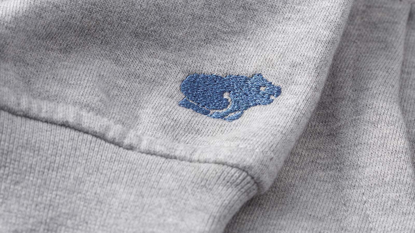 FULL ZIP HOODIE - HEATHER GREY / TRUE NAVY - Image 4